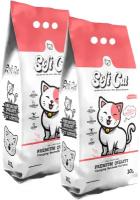 SOFT CAT UNSCENTED наполнитель комкующийся для туалета кошек без ароматизатора (10 + 10 л)