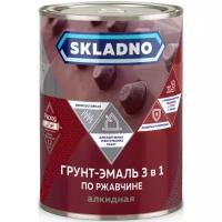 Грунт-эмаль Skladno по ржавчине 3 в 1, 1,8 кг, белая