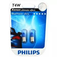 Лампы PHILIPS Blue Vision T4W 12V 4W BA9s блистер (2шт.) PHILIPS-12929BVB2