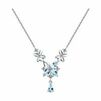 Серебряное колье DIAMANT-ONLINE 301084 с топазом и фианитом, Серебро 925°, размер 45-50