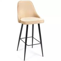 Стул барный TETCHAIR KISH (mod. 714), ткань/металл, 50х57х110 см, высота до сиденья 78 см, бежевый barkhat 5/черный