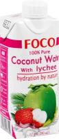 Вода кокосовая Foco с соком личи, 330 мл