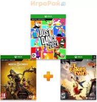 ИгроПак для XBOX One: It Takes Two + Mortal Kombat 11 Ultimate + Just Dance 2021