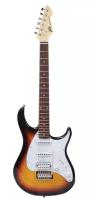 PEAVEY Raptor Plus SNB SSH электрогитара stratocaster, 22 лада, цвет Sunburst