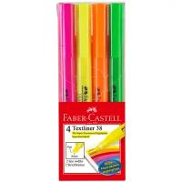 Маркеры текстовыделители цветные Faber-Castell 38 4 цвета 1-5мм на водной основе / Набор для рисования и скетчинга