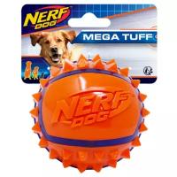 NERF игрушка для собак мяч с шипами из термопластичной резины, синий оранжевый - 9 см