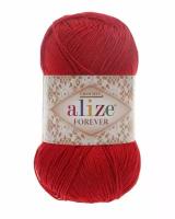 Пряжа ALIZE Forever crochet (Ализе форевер), 106 красный, 100% микрофибра акрил, 50 г, 300 м, 2 шт