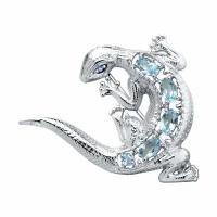 Серебряная брошь Diamant online 270253 с топазом и фианитом, Серебро 925°