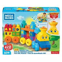 Блочный конструктор Mega Bloks Музыкальный поезд Алфавит 50 деталей