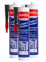Герметик Penosil Premium 1500°С Sealant для печей и каминов 310 мл., 3 шт., черный, теплостойкий