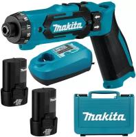 Отвертка аккумуляторная Makita DF012DSE аккумуляторная патрон:шестигранник 6.35 мм (1/4) (кейс в комплекте)