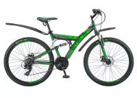 Горный (MTB) велосипед Stels Focus MD 21-sp 26 V010 (2019) 18 черный/зеленый (требует финальной сборки)