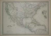 Карта Центральной Америки и США: Мексика, Карибские острова и Калифорния / Mexique Antilles et Californie