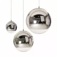 Подвесные светильники в стиле Tom Dixon Mirror Ball серебристые (3 штуки диаметр 15+20+25 см)