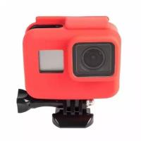 Силиконовый чехол Telesin на GoPro 5/6/7 Black в рамке, красный