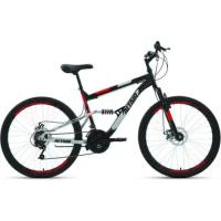 Горный велосипед Altair MTB FS 26 2.0 disc 2021, черный/красный, рост 18"