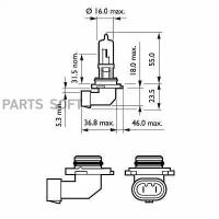 PHILIPS 9005PRC1 Лампа PHILIPS галогеновая HB3 P20D 65W