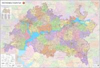 настенная карта Республики Татарстан 136 х 92 см (на холсте)