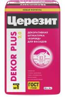 Декоративная штукатурка Церезит Dekor plus под покраску короед 2.0 мм 25 кг