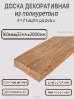 Доска декоративная полиуретановая под дерево для стен и потолка 160х25х2000мм