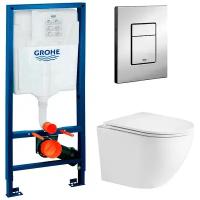 Инсталляция Grohe Rapid SL 38772001 + унитаз WeltWasser Merzbach 004 GL-WT безободковый с сиденьем