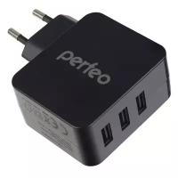 PERFEO Сетевое зарядное устройство с разъемом 3xUSB, 4.8А, черный, "CUBE 3" (PF_A4135)