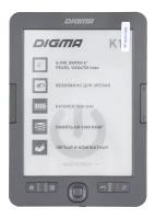 Электронная книга Digma K1 6" E-ink HD Pearl 758x1024 600MHz 128Mb4GbSDmicroSDHC темно-серый