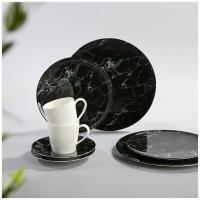 Набор фарфоровой посуды столовой из 8-ми предметов Marmory Combi Set Black, like. by Villeroy & Boch, Премиум-Фарфор