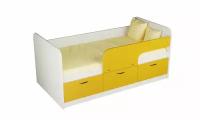 VERA-mebel детская кровать Радуга-2, 180х80см.цвет каркаса цвет белый, фасад солнечный