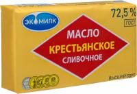 Масло сливочное Экомилк Крестьянское 72.5%, 180г