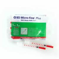 Шприц инсулиновый BD Micro-Fine Plus 1мл/U-40 30G (0,30мм x 8мм) 10 шт