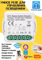 Умное реле ZigBee (контроллер) без нуля, работает с Алисой, две линии