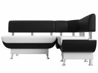 Кухонный угловой диван Лига Диванов Альфа правый угол Экокожа Белый/Черный