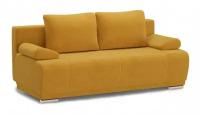 Мягкая мебель Диван кровать прямой Капри Желтый Savana plus yellow, обивка рогожка в гостиную, детскую, спальню еврокнижка (195х93х80см)