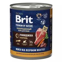 Brit Консервы Premium by Nature с говядиной и печенью для взрослых собак всех пород 5051151 0,85 кг 59209 (10 шт)