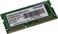 Оперативная память 4Gb DDR-III 1600Mhz Patriot SO-DIMM (PSD34G1600L81S)