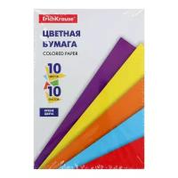 Бумага цветная А5, 10 листов Erich Krause, 10 цветов Erich Krause, немелованная, 80 г/м2, на склейке