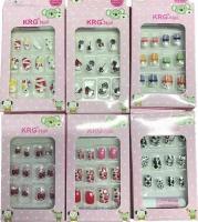 Накладные ногти KRG.nail, разноцветные, для детей, с клеевыми стиками, 12 наборов в упаковке