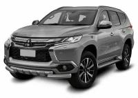 Защита Rival переднего бампера d76+d57 с профильной защитой картера для Mitsubishi Pajero Sport III 2016-2020