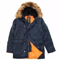 Куртка аляска Alpha Industries Slim Fit N-3B Parka, blue-orange (размер: xxxxl)