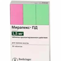 Мирапекс ПД таблетки с пролонгированным высвобождением 1,5мг 30шт