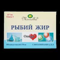 Mirrolla Рыбий жир с витаминами А, Д, Е капсулы массой 370 мг 100 шт