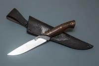 Нож цельнометаллический из кованой стали Х12МФ «Пантера» следы ковки, рукоять венге - Кузница Сёмина