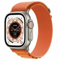 Умные часы Apple Watch Ultra 49 мм Titanium Case, титановый/оранжевый Alpine Loop (Small, 130–160 мм)