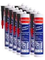 Герметик Penosil Premium 1500°С Sealant для печей и каминов 310 мл., 10 шт., черный, теплостойкий