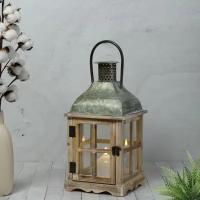 Kaemingk Деревянный фонарь для свечи Даннотар 39 см 553018