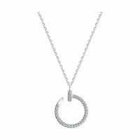 Серебряное колье DIAMANT-ONLINE 296413 с фианитом, Серебро 925°, размер 38-43