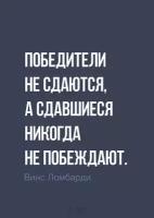 Мотивационный интерьерный постер мотиватор "Победители не сдаются" размера 40х50 см 400*500 мм без рамы в тубусе