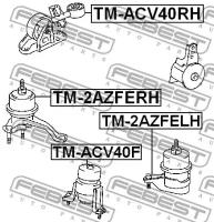 Опора двигателя правая, TMACV40RH FEBEST TM-ACV40RH