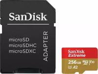 Карта памяти SanDisk Extreme microSDXC Class 10 UHS Class 3 V30 A2 160MB/s 256GB + SD adapter (SDSQXA1-256G-GN6MA)